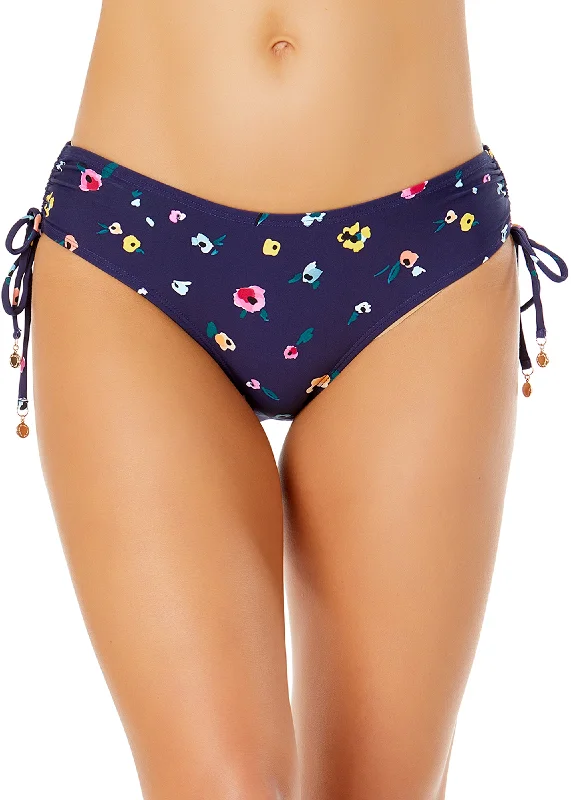 Women's Gradient Floral Side Tie Bikini Swim Bottom