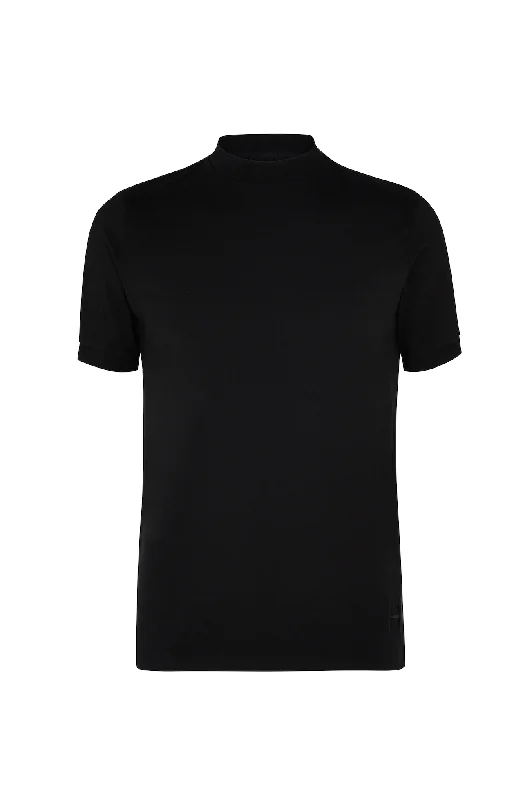 Black Mock Neck T-Shirt