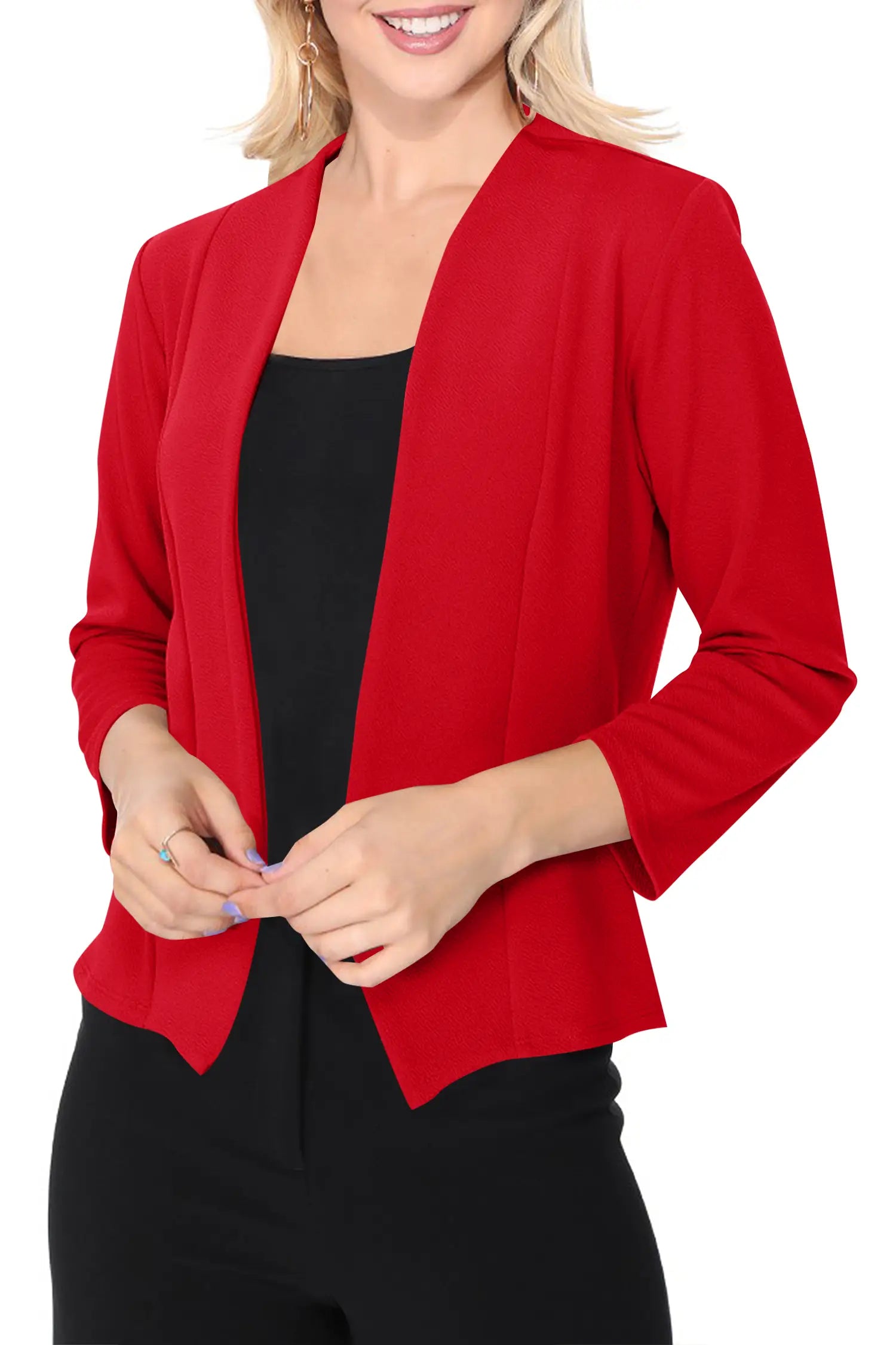 Casual Solid Collarless Cardigan Blazer-FINAL SALE-NOT ELIGIBLE FOR EXCHANGE OR REFUND