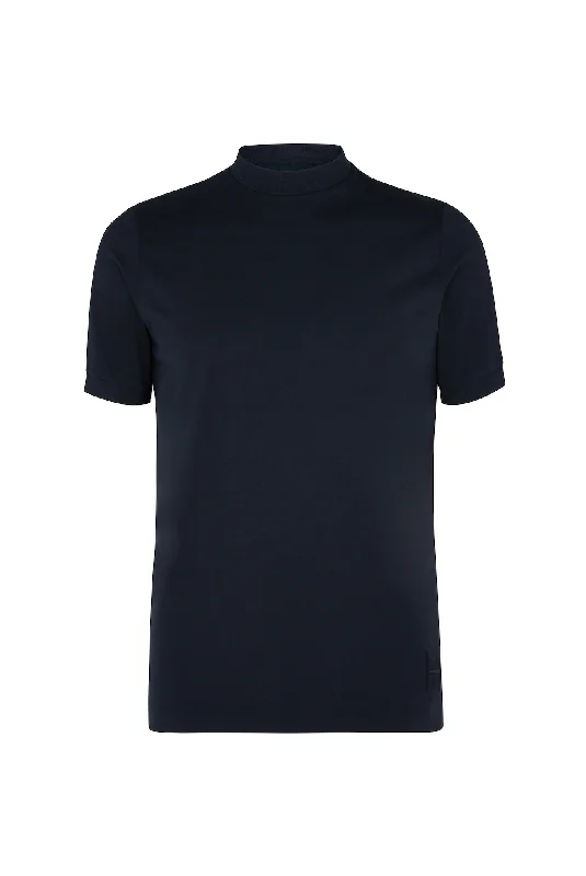 Navy Mock Neck T-Shirt