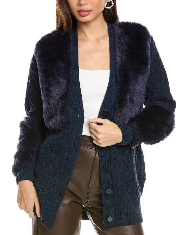 Stella McCartney Texture Mix Wool Cardigan