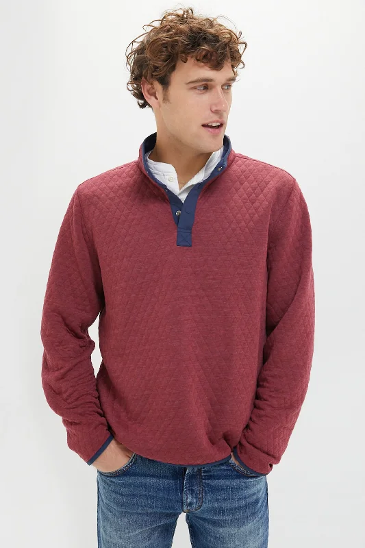 Burgundy Navy Heather Corbet Reversible Pullover