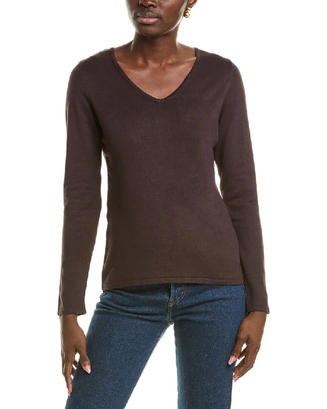 T Tahari V-Neck Jersey Pullover