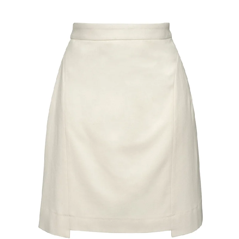 ORGANIC PURE WOOL MINI SKIRT IN IVORY 01/3