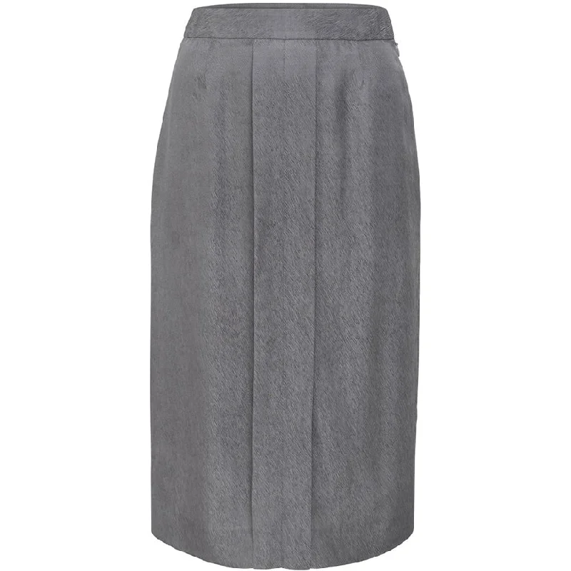 STRUCTURED MIDI-SKIRT IN GREY