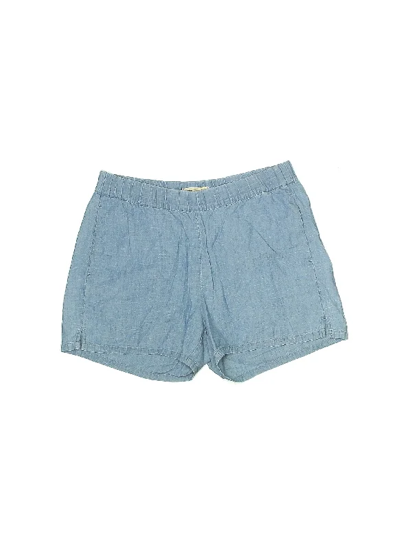 Elastic Denim Shorts in Light Wash