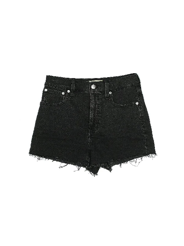 High-Rise Denim Shorts in Dark Wash