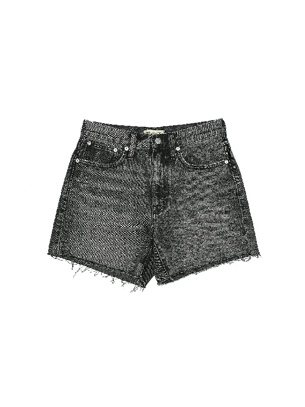 High-Rise Denim Shorts in Dark Wash