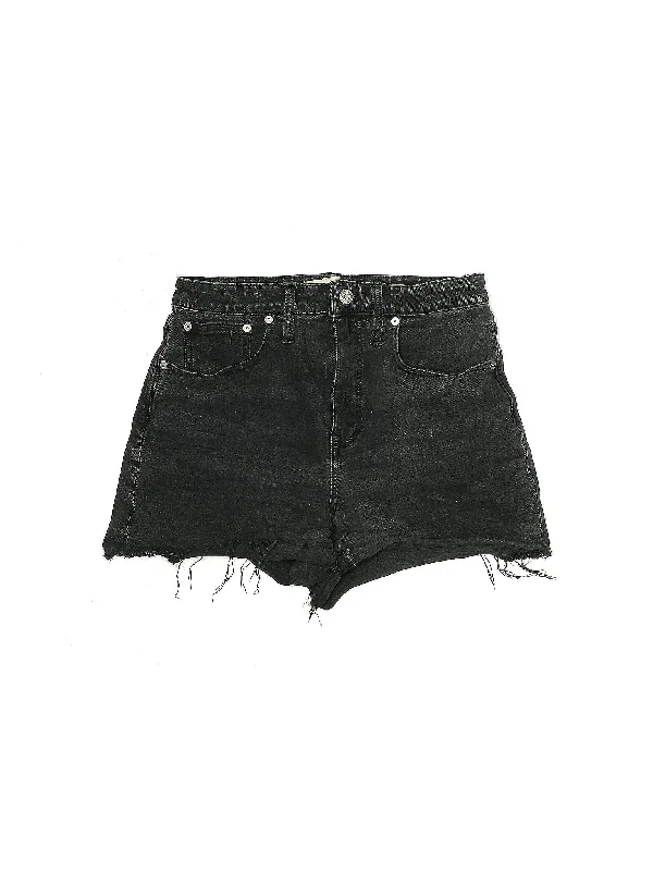 High-Rise Denim Shorts in Dark Wash