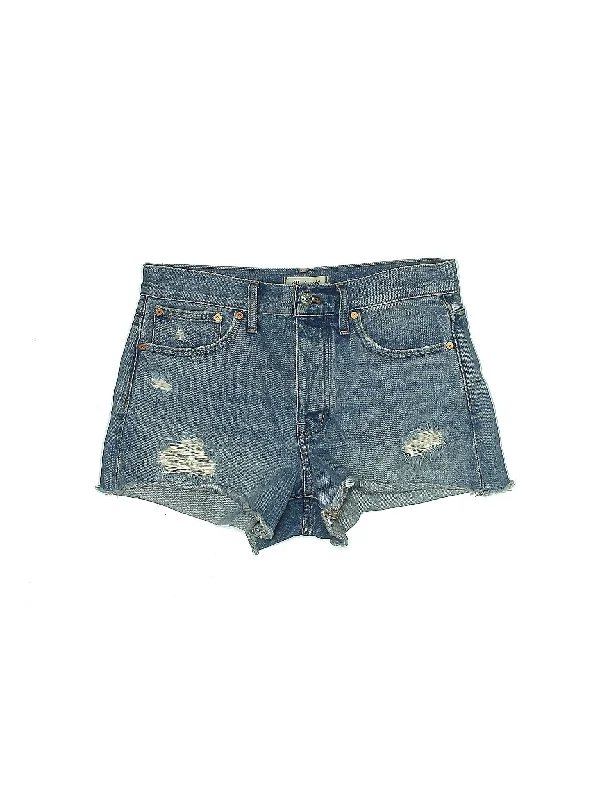 High-Rise Denim Shorts in Light Wash