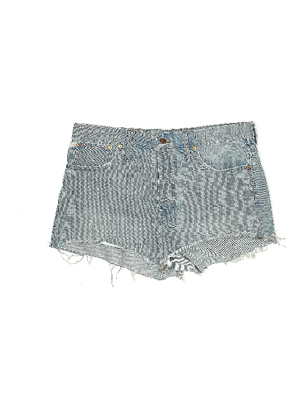 High-Rise Denim Shorts in Light Wash