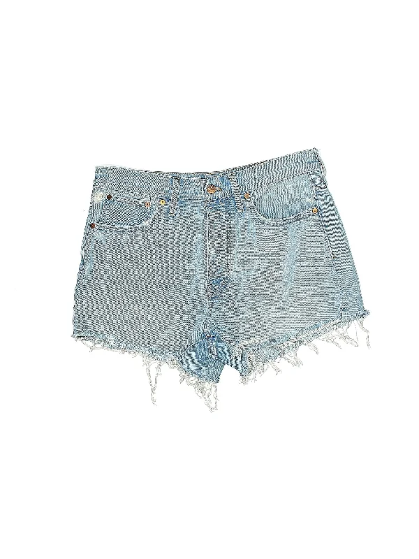 High-Rise Denim Shorts in Light Wash