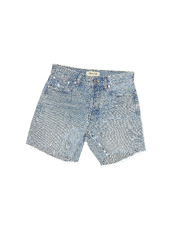 High-Rise Denim Shorts in Light Wash