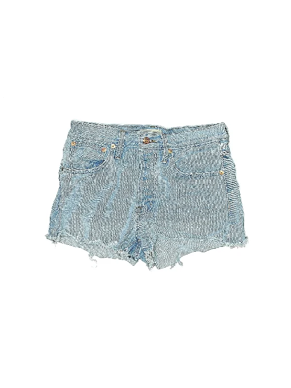 High-Rise Denim Shorts in Light Wash