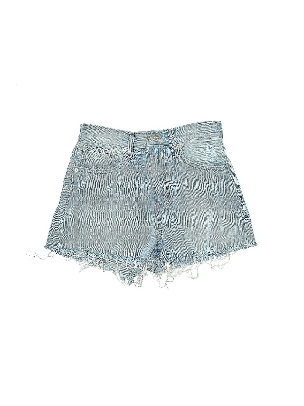 High-Rise Denim Shorts in Light Wash