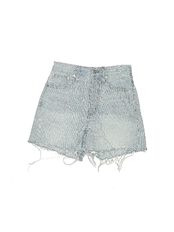 High-Rise Denim Shorts in Light Wash