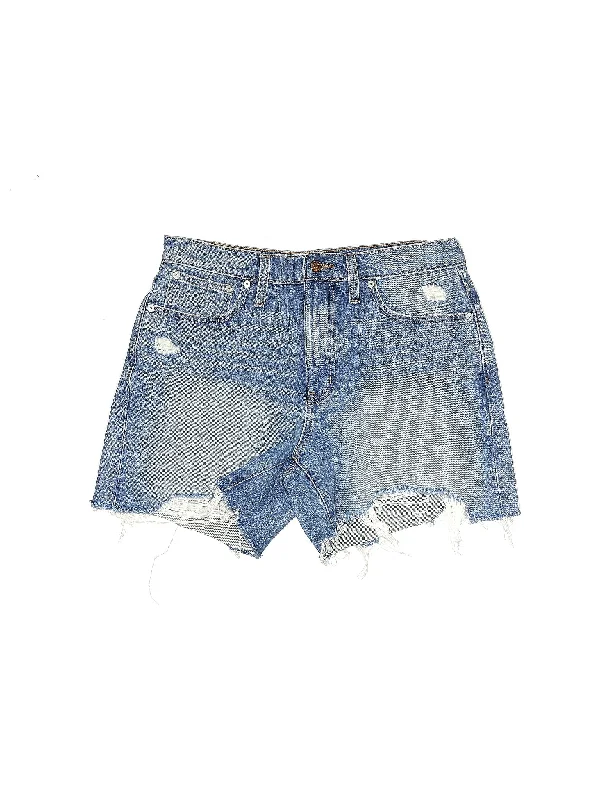 High-Rise Denim Shorts in Medium Wash