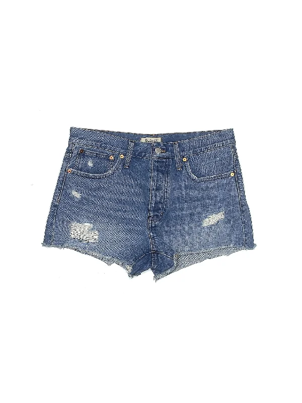 High-Rise Denim Shorts in Medium Wash