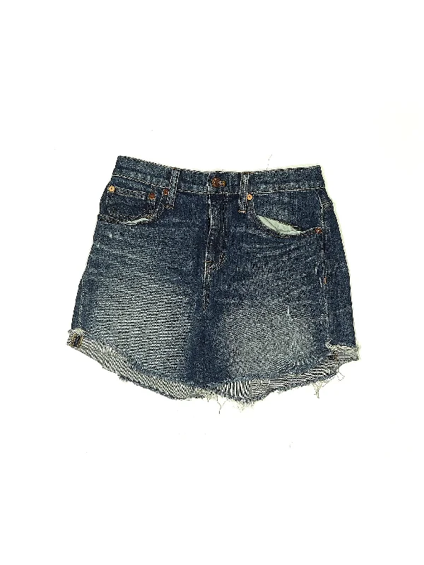 Low-Rise Denim Shorts in Dark Wash