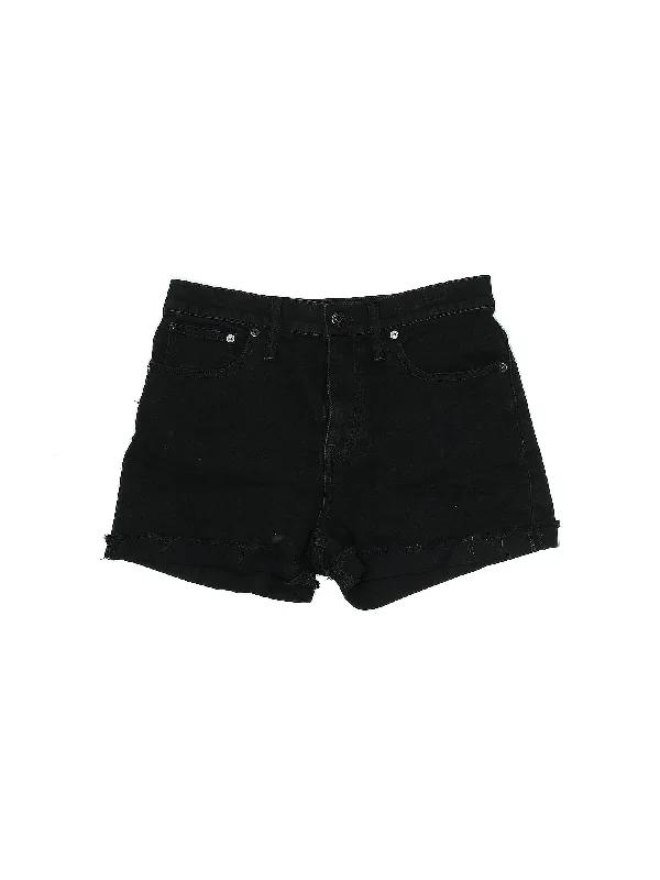 Mid-Rise Denim Shorts in Dark Wash