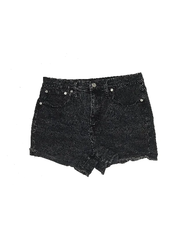 Mid-Rise Denim Shorts in Dark Wash