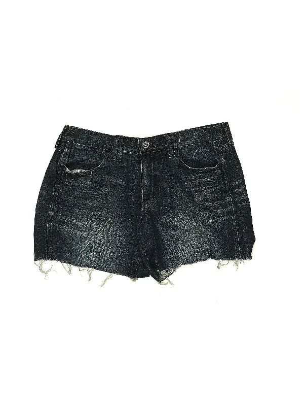 Mid-Rise Denim Shorts in Dark Wash