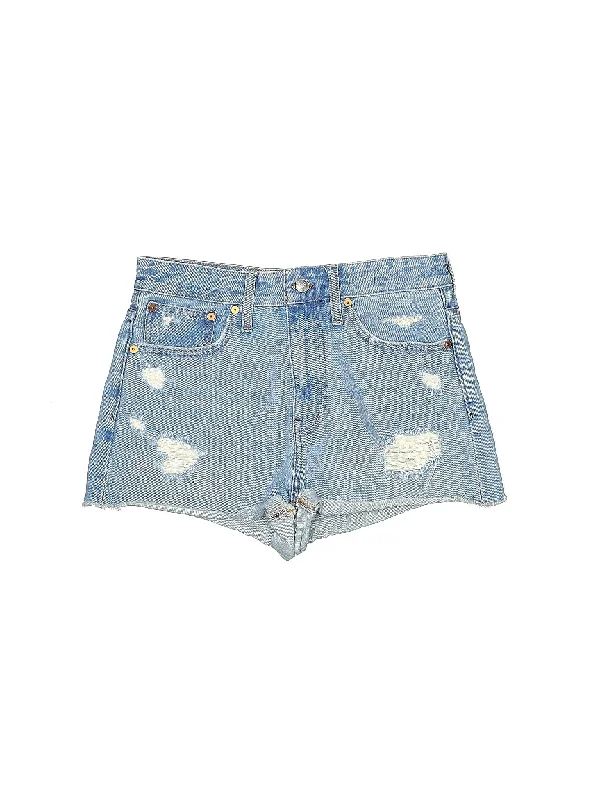 Mid-Rise Denim Shorts in Light Wash