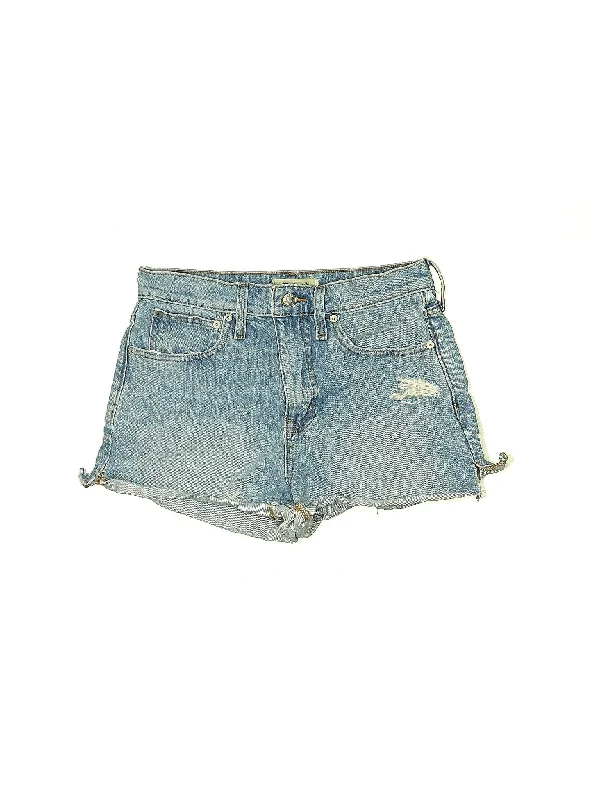 Mid-Rise Denim Shorts in Light Wash