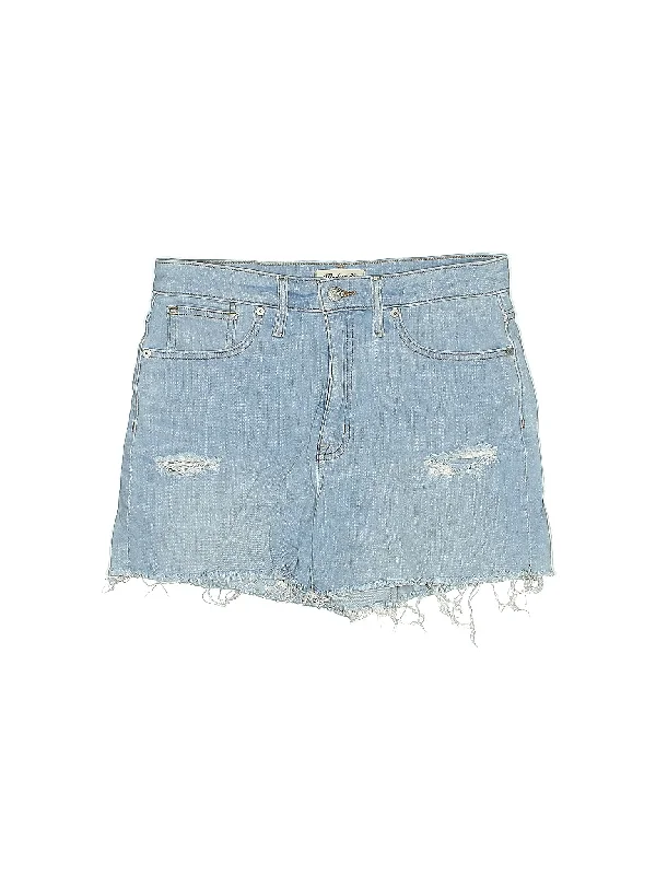 Mid-Rise Denim Shorts in Light Wash