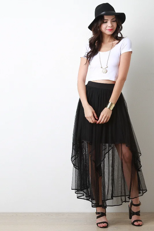 Mesh Double Layered Tulle Skirt