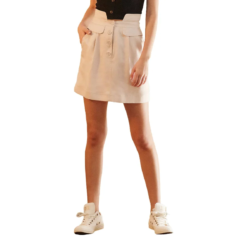 Women's High Waisted Utility Skirt in Sand