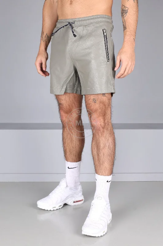 Ash Grey Leather Track Short