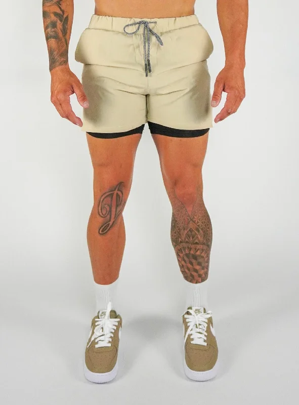 Culture 2-In-1 Shorts -Tan