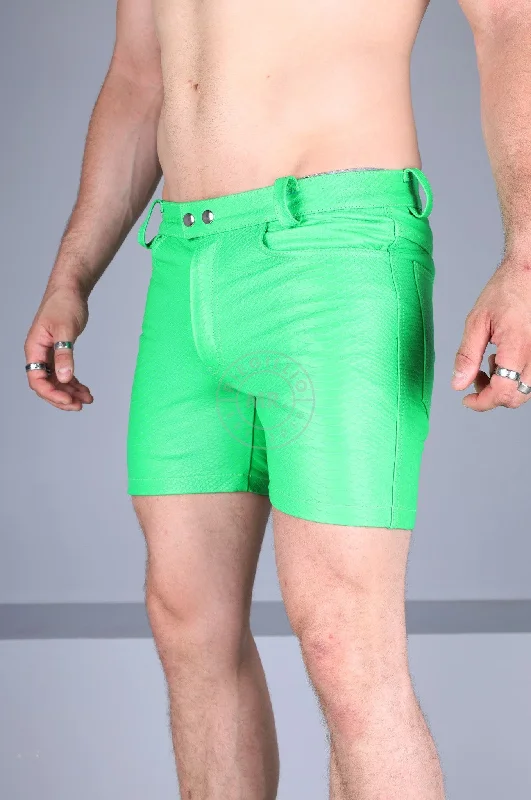 Leather Snake 5 Pocket Short - Neon Green