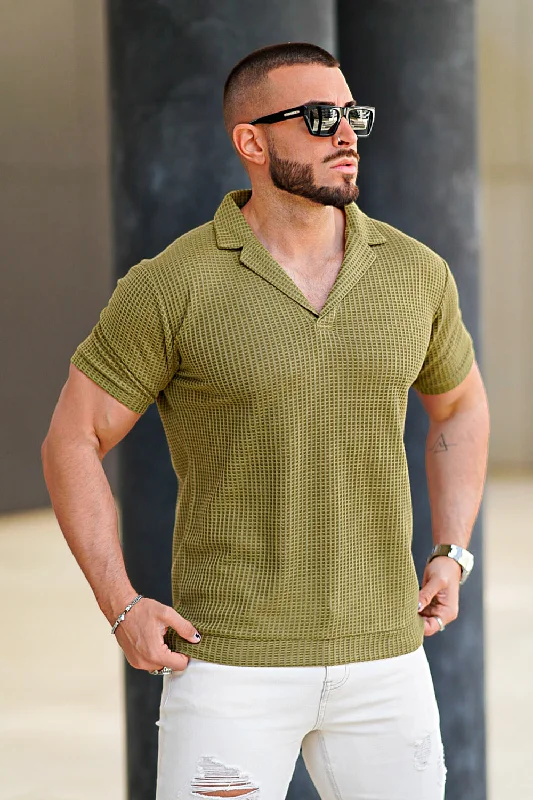 Men Green Short Sleeve Polo Shirt