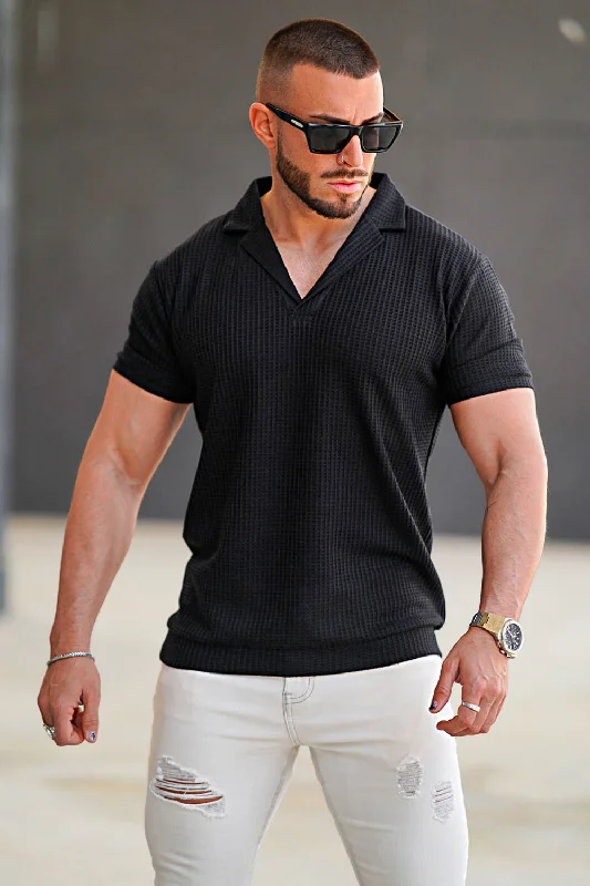 Men's Black Short Sleeve Polo Shirt