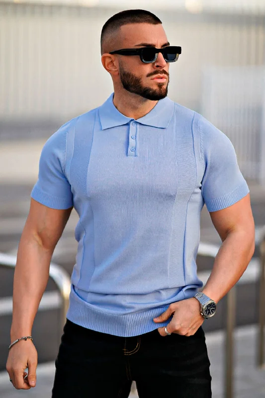 Men's Slim Fit Short Sleeve Polo Shirt - Blue