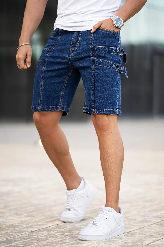 Men's Stretch Denim Short - Dark Blue