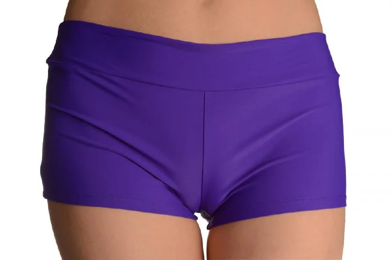 Purple Women's Stretchy Yoga Panty Shorts