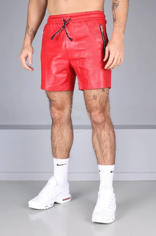 Red Leather Track Short