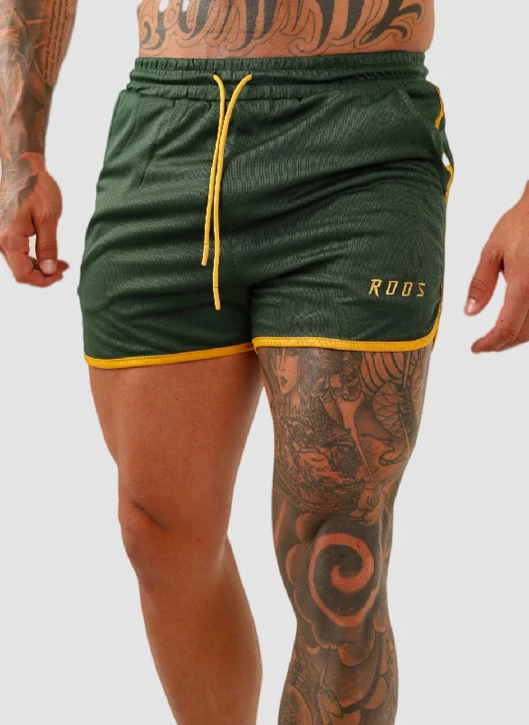 Retro Shorts - Green & Gold