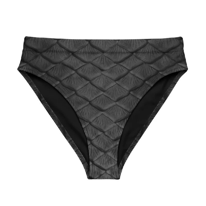 Obsidian Scale Recycled High-Waisted Bikini Bottom