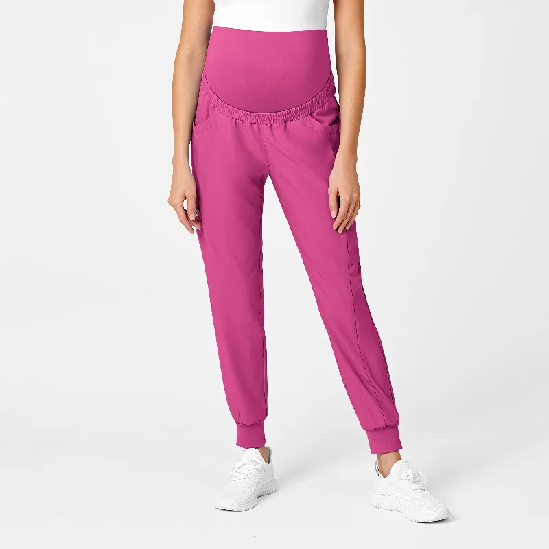 W123 Maternity Jogger Scrub Pant - Hot Pink