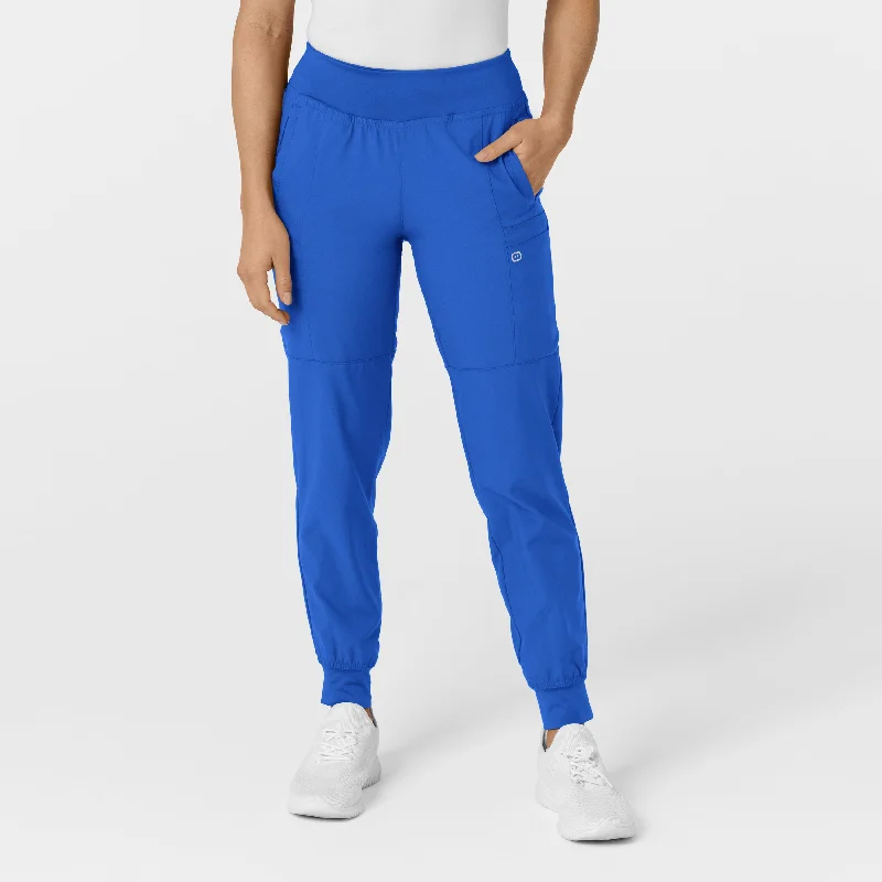 W123 Women's Comfort Waist Cargo Jogger Scrub Pant - Royal