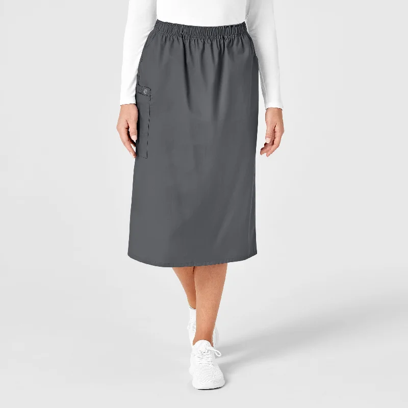 WonderWORK Women's Pull On Cargo Scrub Skirt - Pewter